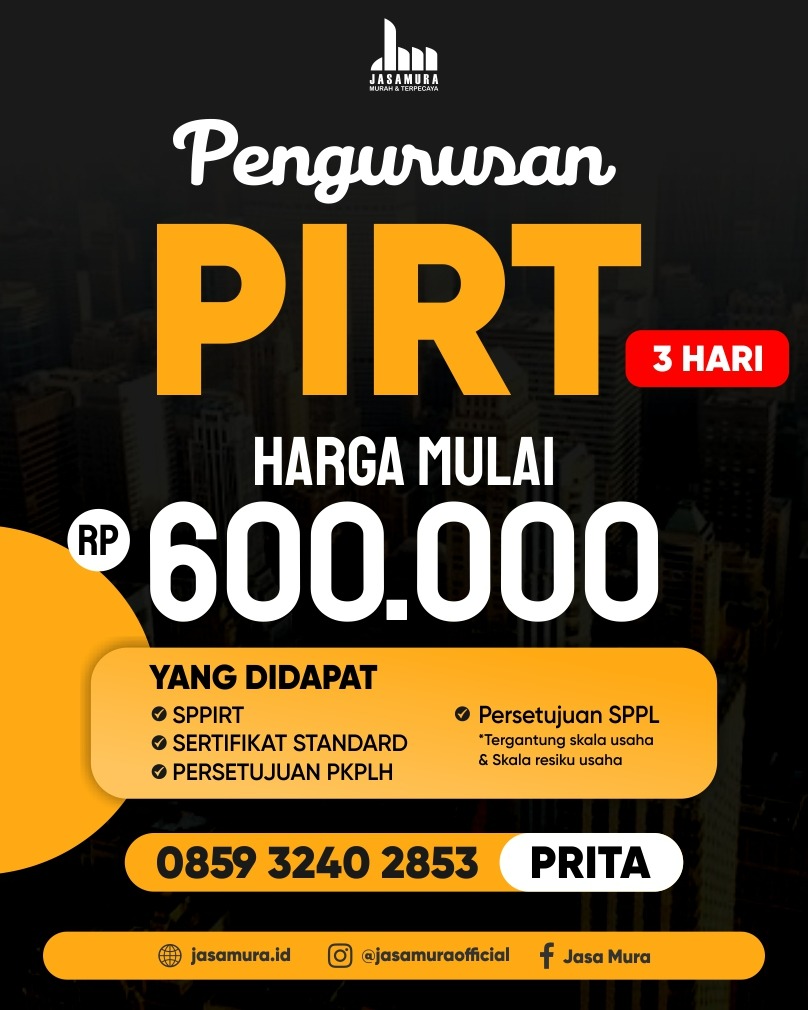 Urus Izin Pendirian PIRT - 085932402853